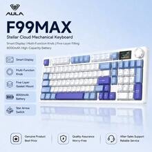 AULA F99MAX Mechanical Gaming Keyboard, Featuring Type-C + 2.4G Wireless + Bluetooth 5.0 Triple Modes, Hot-Swappable Switch, RGB Backlight, 8000mAh Battery, Compatible With Windows/MacOS/IOS/Android Systems, Suitable For Competitive Gaming And Office Use - View 3