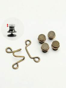 6Pcs Adjustable Denim Jeans Button Set, Convenient And Quick Storage, Seamless Metal Belt Clip, Suitable For Women's Pants, Quick-Fastening Tight Design, Multi-Functional Silver-Grey Belt Buckle Set - Multicolor - View 12