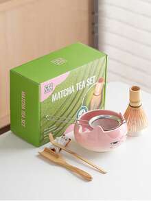 Gift Box Ceramic & Bamboo Matcha Tool Set, Cartoon Cat Face Matcha Bowl & Whisk Stand Combo, Japanese Healing Cute Style, Portable Afternoon Tea Tea Ceremony Utensils Gift - Multicolor - View 5