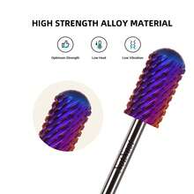 NotNoot Professional Nail Drill Bit 3/32'' Carbide Tungsten Multi-Function, Suitable For Manicure, Pedicure, Cuticle Treatment, Gel Polishing, Purple, Bi-Directional Rotation - Multicolor - View 5