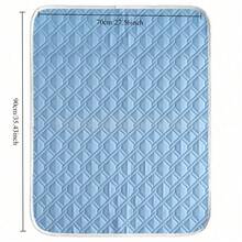 寵物冷卻墊 夏季冷卻床 超大號 小型寵物用品 貓用耐用毯 沙發貓冰墊毯 - 藍色 - 查看 18