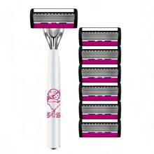 Women Manual Shaver Set 1/2 Handle+3/30 Blades , Portable Painless Body Hair Removal Razor For Travel Shower Use,Travel Essential Body Grooming Tool - Safety Tazor + Blade - View 16