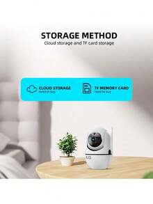WJG 1pc Wireless WiFi Security Camera, 2.4GHz WiFi Indoor Monitoring, Supports Auto Tracking, Alarm Notification And Full Color Night Vision - White - View 9