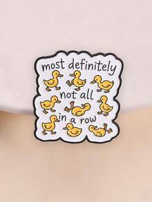 Messy Cute Duck Enamel Brooch Most Definitely Not All In A Row Neurodiversity Metal Pin Bag Decor Accessory - Yellow - View 2