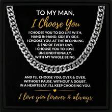 To My Man Cuban Link Chain Necklace With Message Card And Gift Box Valentine'S/Anniversary Gift Romantic Jewelry Gift For Boyfriend/Husband - Necklace+Message Card+Gift Box - View 1
