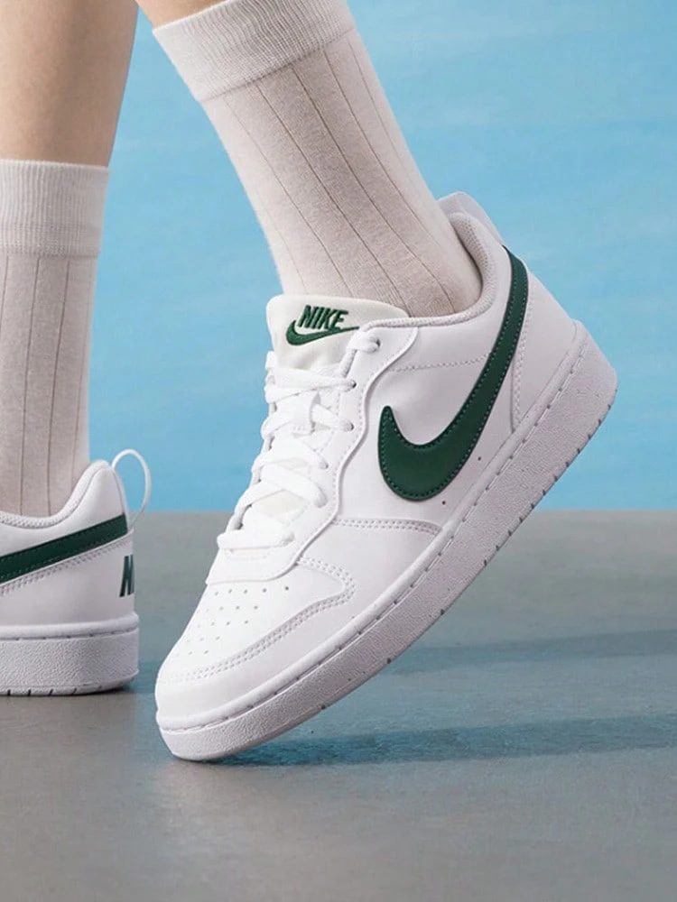 Nike Court Borough 休閒系列 舒適百搭GS 板鞋 男女同款 - 白色/冷杉綠 - 查看 1
