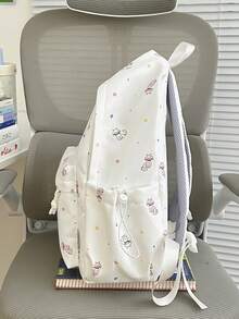 Large Capacity Colorful Printed Backpack For Girls, Student School Bag, Cartoon Backpack, Lightweight Travel Bag, Daily Commute Laptop Bag, Fashion Casual Backpack For Elementary, Middle, High School And College Students, Nylon Laptop Bag, Multiple Colors Available, Academy Style - A - View 9