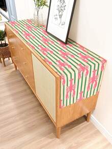 1pc Fresh Contrast Color Lobster Pattern Printed Linen Table Runner, Placemat, Suitable For Holiday, Party, Birthday, Dinner, Kitchen, Dining Room Table Decoration, Shoe Cabinet Storage Cabinet Cover, All Season Room Decoration, Home Textile Decoration Table Runner, Placemat - Multicolor - View 5