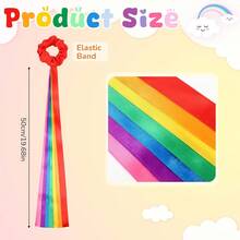 Rainbow Dance Ribbon, Elastic Dance Stick For Music Class, Christmas And Valentine's Day Handheld Rhythmic Tassel Dance Prop Gift, Multicolor Handheld Dance Wristband, Gymnastics Dance Ribbon - Multicolor - View 6
