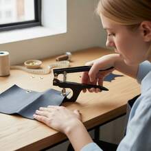 100PCS Grommet Punch Kit – Heavy-Duty Eyelet Pliers For Tarpaulin, Leather, Waterproof Fabric, Canvas & Craft Projects - Black - View 5