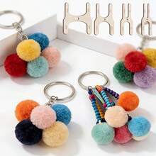 4pcs Wooden Pom Pom Maker Tool Set DIY 4 Sizes Wooden Ball Maker Tools For Making Balls, Suitable For Handmade Fabric And Needle Crochet Pom Poms, Knitting Supplies, Crochet Accessories - A - View 5