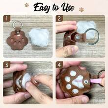 1pc Pet Paw Print & Fur Memorial Keychain Pendant, Leather Material, Long Lasting, Personalized Pet Fur Storage Bag, Pet Memorial Gift For Dog/Cat Lovers, Pet Loss Memorial Pendant - one-size - View 5