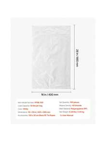 Empty Sandbags, Packs 16x 26 In, Heavy Duty Sand Bags Sacks With Ties, 50lb Capacity Woven Polypropylene Sandbags, Tear-Resistant Resistant Sand Bags Flood Barrier - Default - View 5
