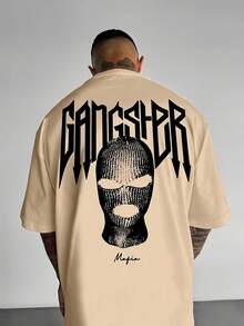 Men's Street Style Crew Neck T Shirt,With A Bold3D Geometric Pattern Print - Polyester Knitted Fabric,Loose Fit And Slight Elasticity Make It Suitable - 黑色 - 查看 8