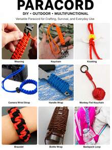 550 Paracord 4mm 7-Strand Core Type III Nylon Rope Parachute Cord Suitable For Outdoor Camping DIY Crafts - Multicolor - View 9