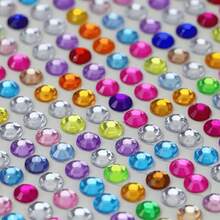 300/2400 piezas Pegatinas de strass de 5 mm, pegatinas de gemas, pegatinas de joyería autoadhesivas, pegatinas de strass brillantes para manualidades, decoración de maquillaje de ojos, adecuadas para ojos y uñas, múltiples estilos de pegatinas de strass acrílicas - A - Ver 6