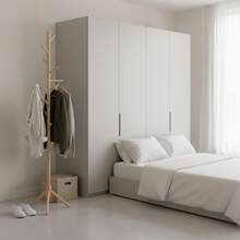 KIWI MOBLEKIT | Free-Standing And Expandable Clothes Racks In Metal And Wood, Clothing With Adjustable Options, With Wheels Or Shelves, Organizers For Bedroom, Entryway And Home - 木材42x42x175釐米山毛櫸 - 查看 7
