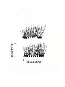 2 Pairs Magnetic False Eyelashes Half-Length No Glue Needed Long Natural Cat Eye Style Reusable Suitable For Eyelash Extensions Suitable For Beginners Makeup Artists Gift False Eyelash Clusters Magnetic Eyelashes - View 5