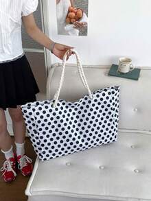 Women's Beach Bag, Large Waterproof Beach Tote Bag With Zipper, Waterproof Sandproof Pool Bag, Large Tote Bag (Random Pattern) - White - View 4