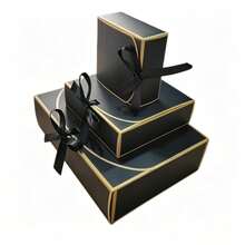 1/8/16Pcs  Luxury Gold Foil Gift Box With Ribbon, Wedding Favor Box, Bridesmaid Gift Packaging, - View 2