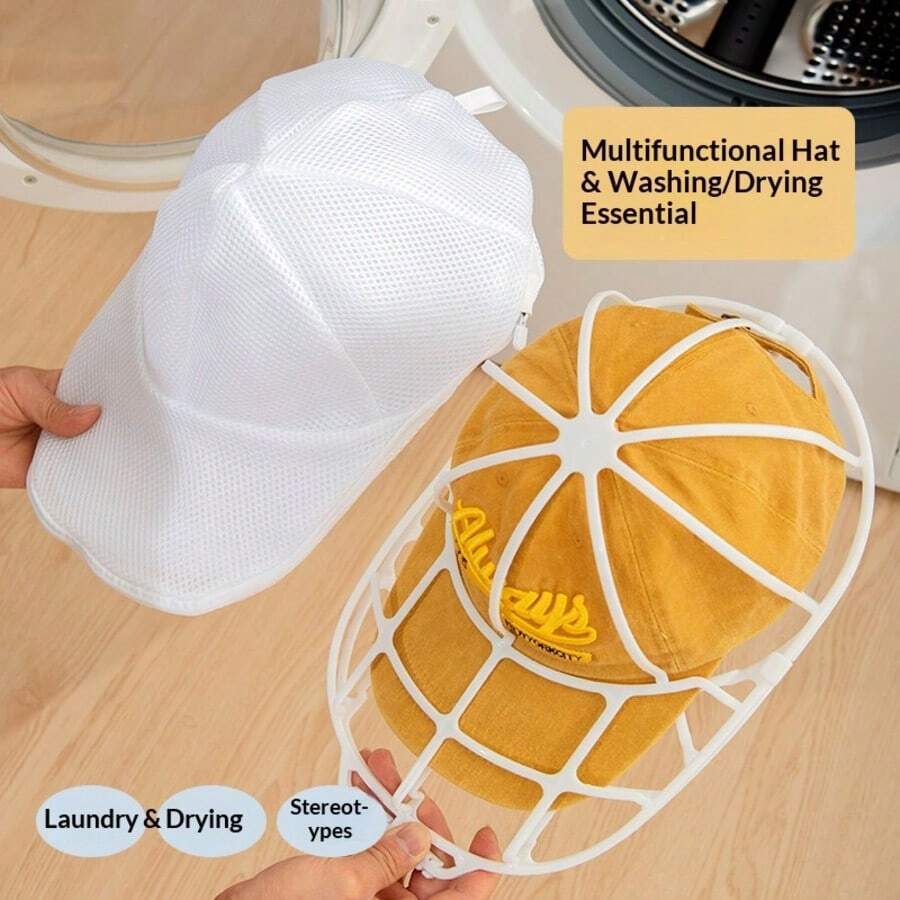 1 Set Hat Washing Bag, Hat Cleaning Tool, Baseball Cap & Baseball Cap Washer, Machine Washable Anti-Deformation, Protective Washing Bag Hat Rack - View 1