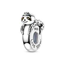 1pc S925 Sterling Silver Cute Pet Animal Spacer Bead, Cat Puppy Elephant Sloth 3D Lying Pose, With Adorable Engraving And Enamel Details, Comes With Exquisite Gift Box, Anti-Slip Positioning Design, Compatible With Basic Bracelets, Suitable For Handmade DIY Jewelry Making And Gifting - Multicolor - View 17
