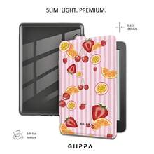 GIIPPA 1 Stück süße rosa gestreifte gemischte Fruchtmuster Kindle Schutzhülle, mit verstellbarem Handriemen, magnetischer Auto-Schlaf-/Aufwachfunktion, stoßfeste E-Reader Hülle, inklusive Markenaufkleber, leichte Smart-Hülle, geeignet für Mädchen, Buchliebhaber, Valentinstag, Muttertag, Geburtstag, Abschluss und Sommerurlaubsgeschenke, kompatibel mit Kindle Paperwhite 10th 2018/11th 2021/12th 2024, Colorsoft/Kids/Signature Edition, Kindle 10th 2019/11th 2022/11th 2024 - Verschiedenfarbig - Übersicht 4