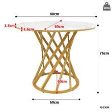 Dining Table Set (5-Piece), Dining Table Set With 4 Chairs, Modern Kitchen Table Set, Round Kitchen Table With 80 Cm Diameter And Gold Metal Legs, White MDF Tabletop, Dark Grey Velvet Dining Chairs - 彩色 - 查看 4