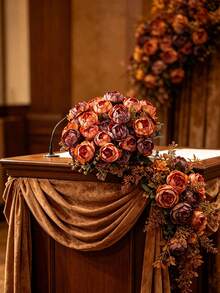 3/1pc Artificial Rose Bouquet, Faux Flower Bouquet, Suitable For Wedding Decor, Bride, Autumn, Tabletop, Home, Gift, Party, Holiday, Living Room Decor, DIY Bouquet, Garden Decor, Indoor/Outdoor Artificial Flower Decoration, Photography Props, Fake Flowers, Artificial Roses - Multicolor - View 4