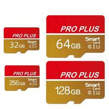 1pc High-Speed A1 C10 Class 10 UHS-I Memory Card 256G/128GB/64GB/32GB Durable Flash TF Card, Suitable For Tablet, Camera, Phone, Laptop, PC, Car Audio, Game Console, Audio Recording - Secure File Storage, Fast Data Transfer - Red - View 1
