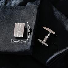 Men's Rectangular Strip Rhinestone Cufflinks Multi Line Crystal Inlaid Shirt Cuff Decor Office Business Suit Accessories - Multicolor - View 2