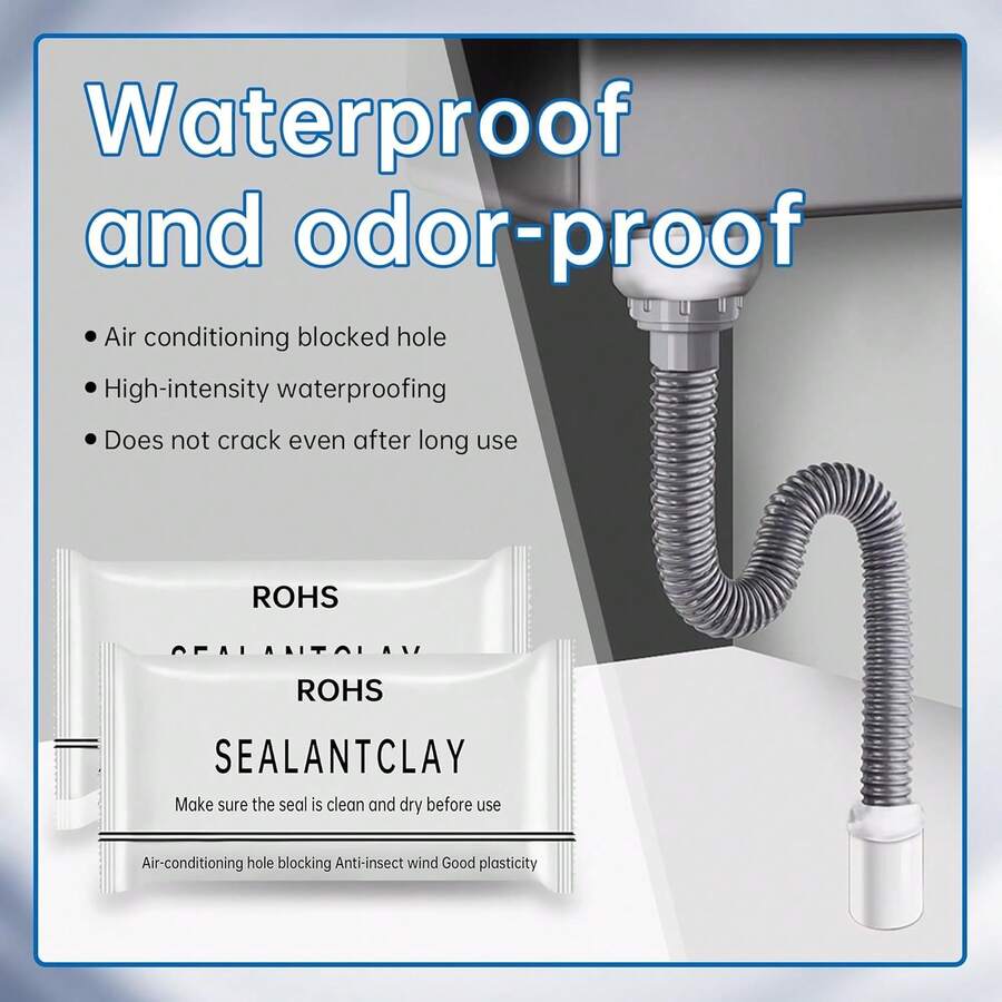 10Pcs Waterproof Sealant Mastic Tool, Quick Mending Mud & Multi-Purpose Sealing Clay For Drain Connections, Wall Holes & Air Conditioning Holes, Home Decor & Bathroom Decor Repair Tool For Household Sealing & Wall Fixes