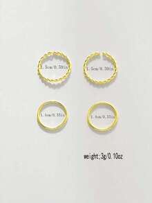 4pcs Minimalist Geometric Metal Gold Toe Rings, Suitable For Women's Summer Beach, Party, Outing Wear, Jewelry Accessories - Gold - View 4