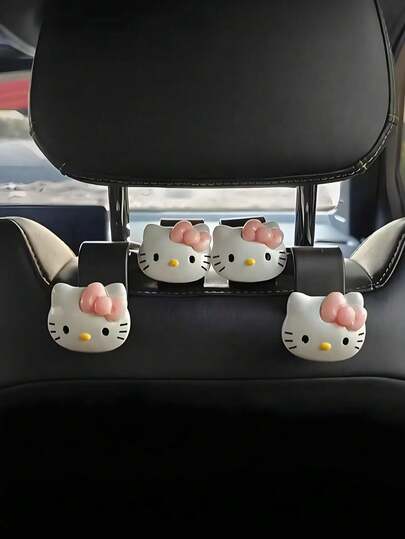 SANRIO Hello Kitty 車用頭枕掛鉤，多功能車座背掛鉤，可將物品掛在座椅背後，輕量且耐用