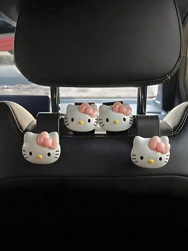 SANRIO Hello Kitty 車用頭枕掛鉤，多功能汽車座椅背掛鉤，可掛物品於座椅背，輕量耐用