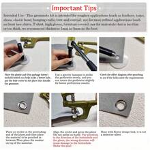 100PCS Grommet Punch Kit – Heavy-Duty Eyelet Pliers For Tarpaulin, Leather, Waterproof Fabric, Canvas & Craft Projects - Black - View 4