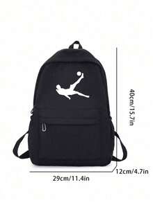 Mochila escolar de gran capacidad, unicolor versátil, para estudiantes, regreso a clases - Negro - Ver 7