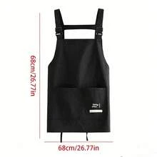 1pc Waterproof & Oil-Resistant Kitchen Apron, Suitable For Home Use, With Pockets, Polyester Anti-Stain, Cooking Apron For Home, Restaurant, Crafts, Gardening, BBQ, School, Cafe, Unisex, Great Christmas Gift - One Size Fits All - View 7