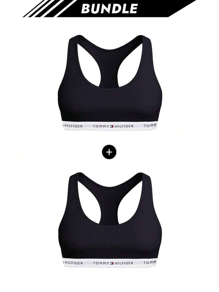 [Lot] Soutien-gorge de sport Tommy Hilfiger pour femmes bleu marine X 2 - Desert sky - Voir 1