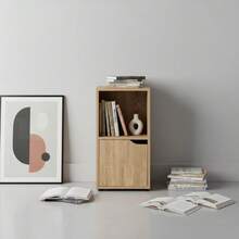 KIWI MOBLEKIT | Modular Wooden Shelves With Different Compartments And Door Options, Bookcases And Storage Furniture For Bedroom, Kitchen Or Entryway - 橡木 - 雙隔層 + 單門 | 30x29x61厘米 - 查看 7