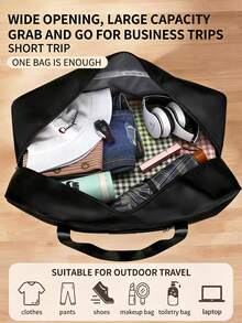 Expandable Travel Tote Bag, Waterproof Large Capacity Weekender Handbag With Separate Shoe Compartment, Lightweight Portable Carry On Duffle Bag For Travel, Gym, Camping - View 4