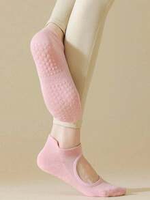 2/4 Pairs Women's Comfortable Pilates Yoga Socks, Sports Socks, Ballet Socks, Multi-Color Options, Suitable For All Seasons - Multicolor - View 3
