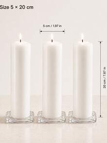 White Pointed Cylindrical Candle, 5cm Diameter, Smokeless And Odorless, Suitable For Home Decor, Wedding, Party, Dining Table, Church Prayer, Ramadan, Christmas, Thanksgiving, Halloween, Relaxation Meditation And Ambient Lighting - White Pointed Cylinder - View 12