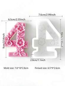 1pc Silicone Number Cake Mold, For Birthday Wedding Party Decoration, Suitable For Candles, Epoxy Resin, Soap, Plaster DIY Crafts, Anniversary, Mother's Day, Birthday Party - A - View 13