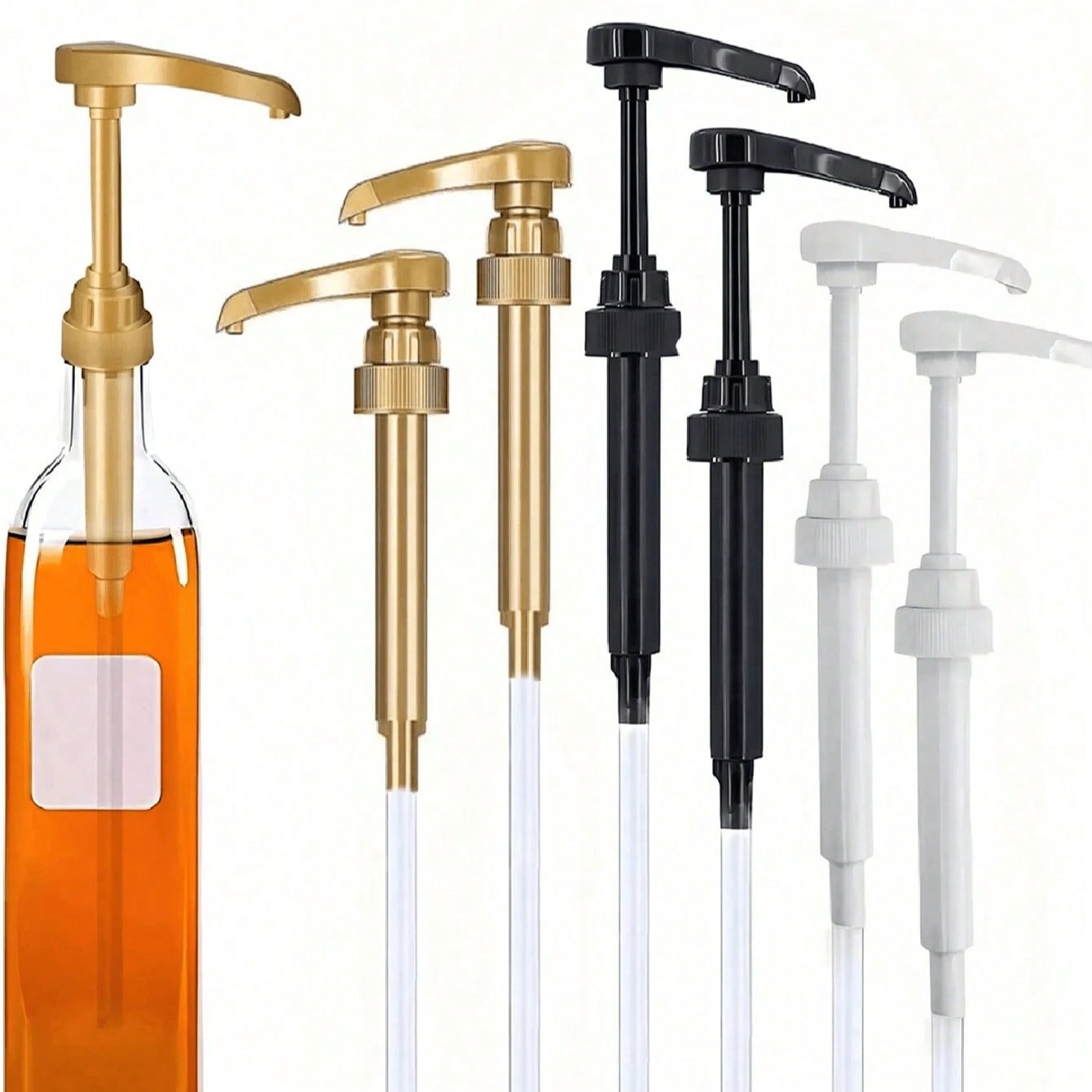 Syrup Pump, Dedicated Dispenser For Jam, Fructose And Syrup Bottles. Multi-Functional Press Dispenser (Also Suitable For Cooking Oil Bottles). Clean Operation With No Drip, Anti-Clogging And Anti-Overflow Mechanism, Smooth Liquid Flow.