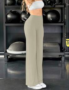 YEOREO Workout Leggings Womens No Front Seam Straight Leggings  31.5" High Waist Buttery Eddiy Gym Yoga Pants Winter Leggings For Women Winter Straight Leg - 淺沙 - 查看 2
