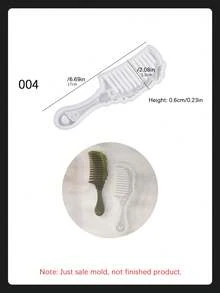 1件/4件 標準梳子矽膠模具，長款/短款/蕾絲/新月款鏡面矽膠模具，DIY手工藝環氧樹脂模具 - 白色 - 查看 15
