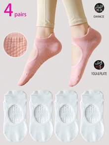 2/4 Pairs Women's Comfortable Pilates Yoga Socks, Sports Socks, Ballet Socks, Multi-Color Options, Suitable For All Seasons - Multicolor - View 14