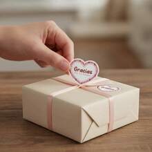 Creative Mariu Etiquetas Agradecimiento, Forma Corazón, Calcomanía, Sticker - Modelo 1 - Ver 1