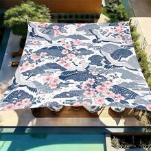 1 pieza Vela de sombra solar cuadrada con estampado geométrico de girasol fresco, adecuada para patio pequeño, piscina, área de ocio al aire libre de villa. Sombrilla de playa, tela de sombra solar para exteriores, toldo de playa, tienda de playa, sombra solar para patio, cenador al aire libre, cenador - Bohemia C - Ver 27